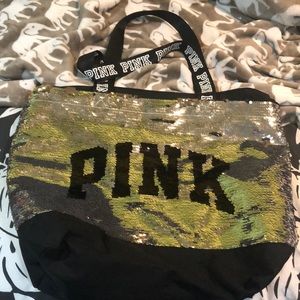 Pink tote bag